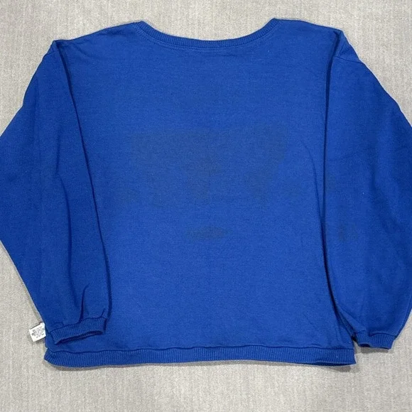 vintage 80's swatch watch sweatshirt blue pocket M (21" Pit To Pit) Graphic USA - Picture 12 of 14